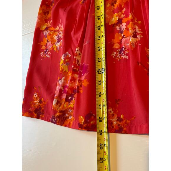 Roaman’s Blouse Top Pintucks Crochet Lace Button Detail Sz 14W Bell Sleeves Red - Picture 9 of 11